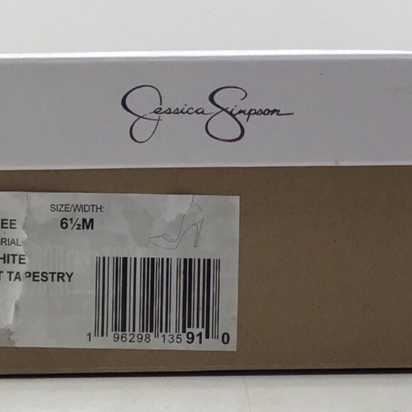 Jessica Simpson Women’s Praylee Geo Print Tapestry Heels Black & White - Picture 7 of 7